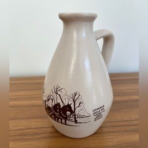 VINTAGE Stoneware Syrup Jug Made Canada Turkey Hill Farm Brome Quebec Cabincore